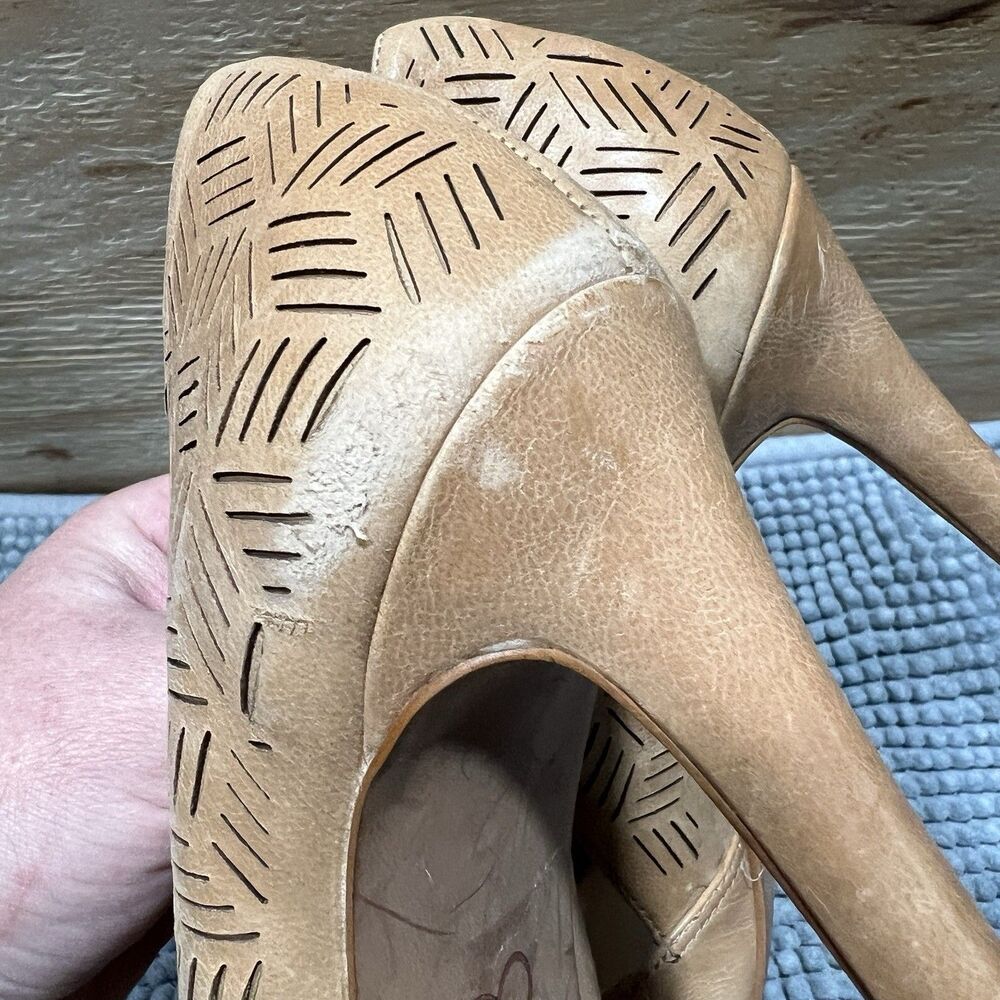 Jessica Simpson Charie D’Orsay Pumps 7.5M Laser Cut Tan / Neutral Heels - Picture 5 of 11
